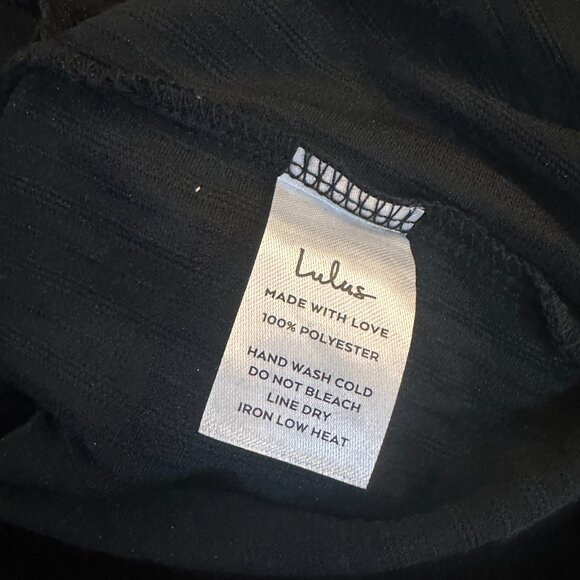 Lulus Black Textured Wrap Maxi Skirt Cinched Side Size XL - Picture 5 of 5